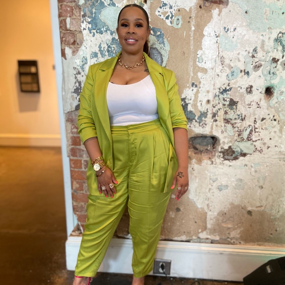 Eloquii Lime Green Suit Pants